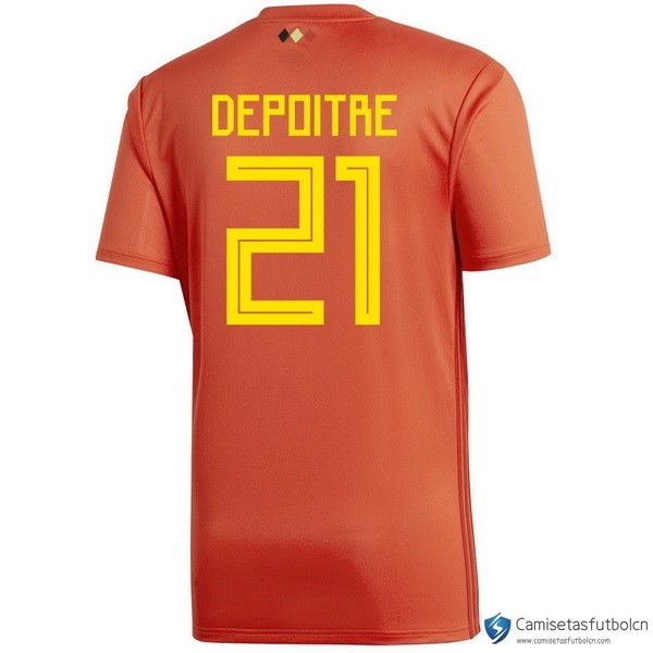 Camiseta Seleccion Belgica Primera equipo Depoitre 2018 Rojo